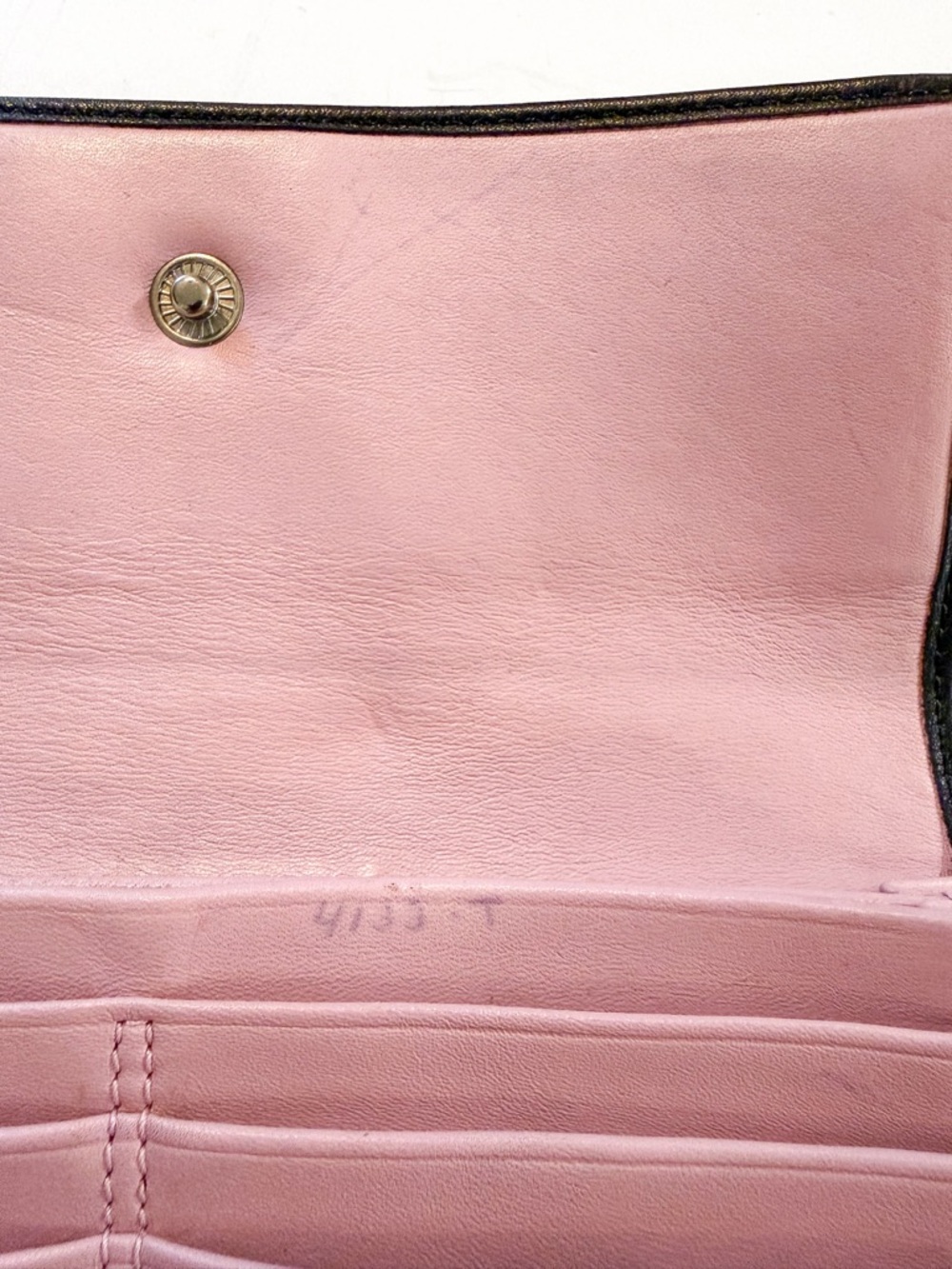 Coach Black Leather Long Wallet Pink Interior Snap Closure Checkbook Style - Picture 11 of 11
